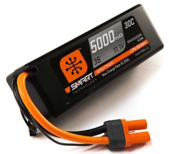 SPMX50003S30H5 11.1V 5000mAh 3S 30C Smart Hardcase LiPo Battery: IC5
