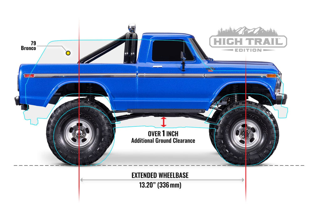TRA92046-4BLUE Traxxas TRX-4 Ford F-150 Ranger XLT High Trail Edition - Blue ** *SOLD SEPARATELY YOU will need this part # TRA2992 to run this truck