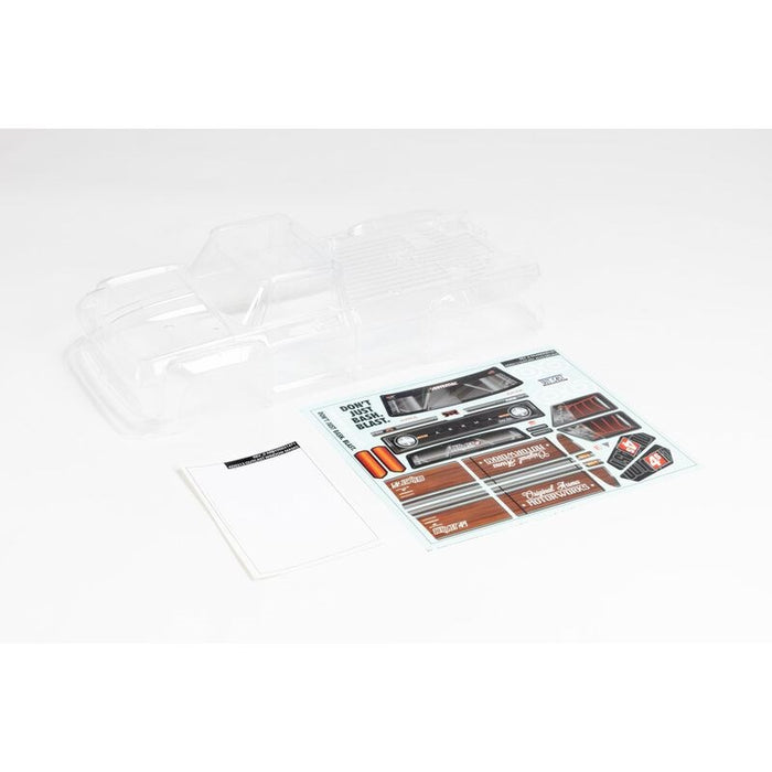 ARA402322 1/10 Clear Body with Decals and Window Masks: OUTCAST 4X4 BLX