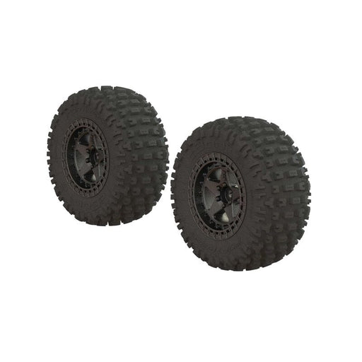 ARA550087 Dboots 'Fortress SC' Tire Set Glued Gun Metal (2)