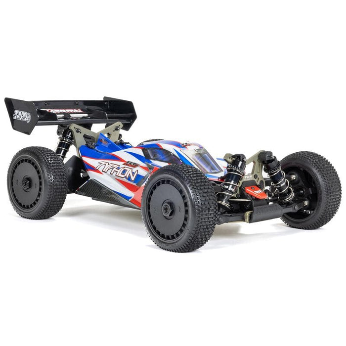 ARA8406 1/8 TLR Tuned TYPHON 6S 4WD BLX Buggy RTR, Red/Blue YOU will need this part #SPMXPSS400   to run this truck 4S