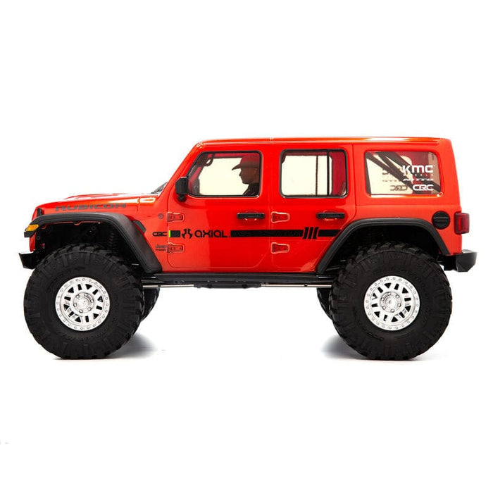 lateral view of red jeep