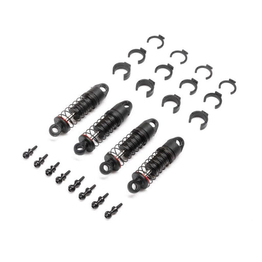 AXI203002 Oil Shock Set 6mm, (.213 LBS/IN Red): SCX24 (4)