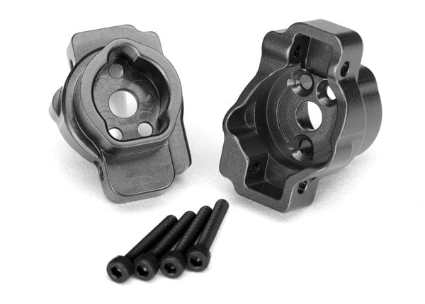 TRA8256A Traxxas Portal drive axle mount, rear, 6061-T6 aluminum (charcoal gray-anodized) (left and right)/ 2.5x16 CS (4)