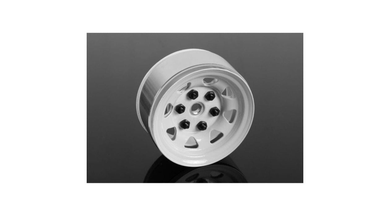 RC4ZW0035 1.55 Stamped Steel Beadlock Wheel White