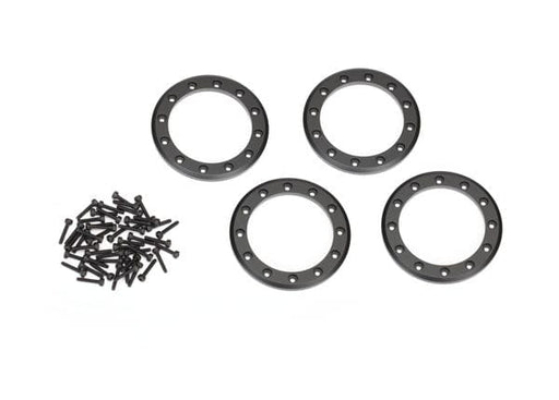 TRA8168T Traxxas Beadlock rings, black (2.2') (aluminum) (4)/ 2x10
