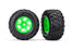 TRA7772G Traxxas Tires & wheels, assembled, glued (X-Maxx green wheels, Maxx AT tires, foam inserts) (left & right) (2) 8S Rated