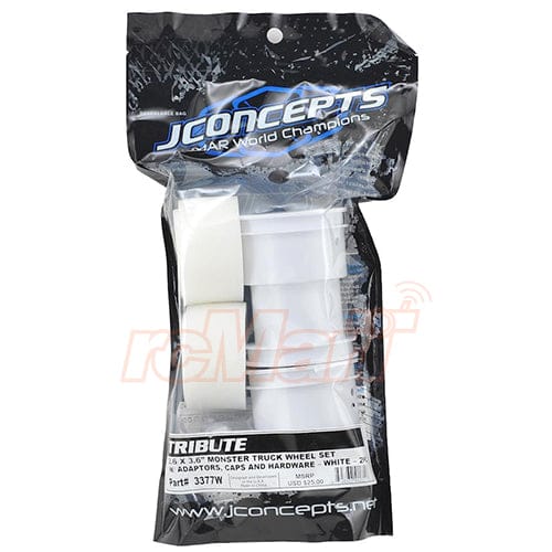 JCO3377W  Tribute 2.6x3.6 Mnst Trk Whl w/Adptrs White (2)