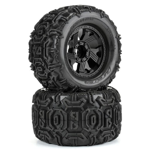 DTX564510 1/8 Warthog F/R 3.8" MT Tires Mounted 17mm Black Ripper (2)