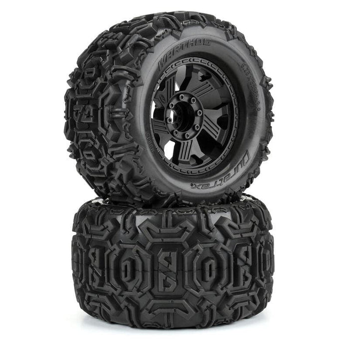 DTX564510 1/8 Warthog F/R 3.8" MT Tires Mounted 17mm Black Ripper (2)