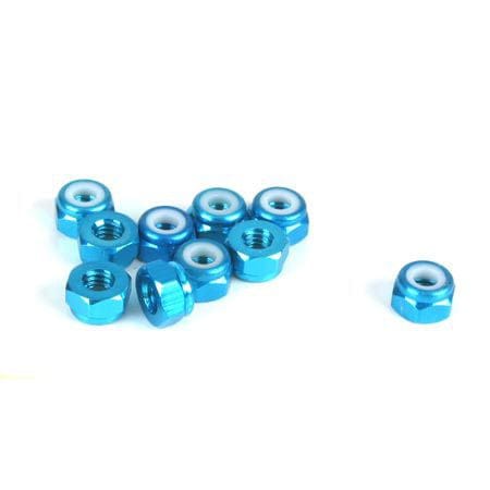 DYN8562 4mm Aluminum Lock Nut, Blue (10)