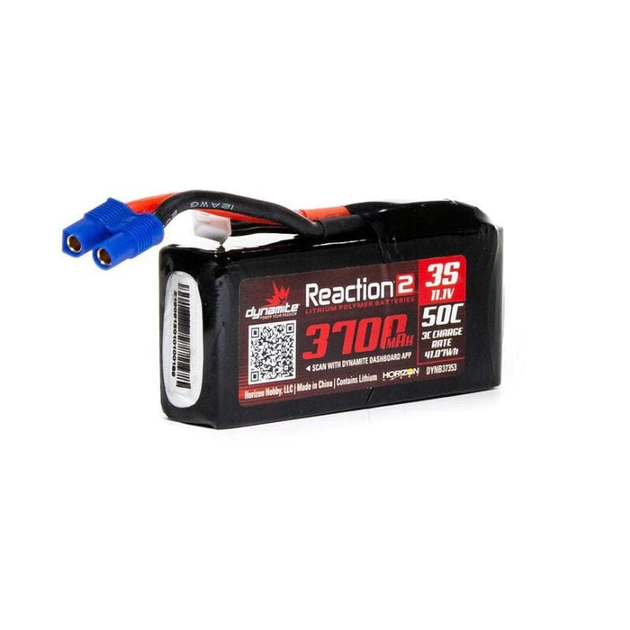 DYNB37353 11.1V 3700mAh 3S 50C Reaction 2 LiPo Battery: EC3