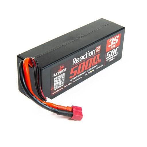 DYNB5035HD 11.1V 5000mAh 3S 50C Reaction 2.0 Hardcase LiPo Battery: Deans
