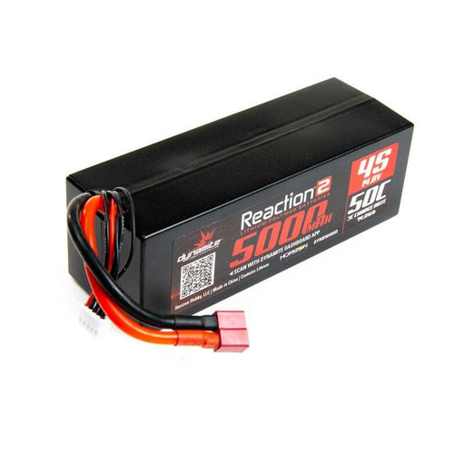 DYNB5045HD 14.8V 5000mAh 4S 50C Reaction 2.0 Hardcase LiPo Battery: Deans