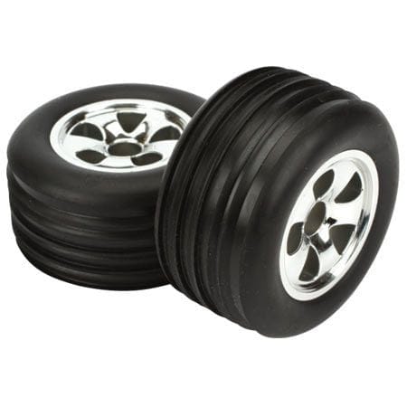 ECX1005 Mounted Front Tire (2), Chrome, Rib: Circuit-In Store Only
