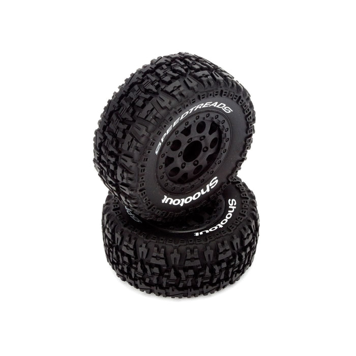 ECX4003 FR/R Tire, Prmnt, Blk Whl (2):1:10 2wd/4wd Torment-In Store Only