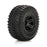 ECX43012 FR/R Tire,Prmnt,Blk Wheel (2):1:10 AMP MT/DB-In Store Only