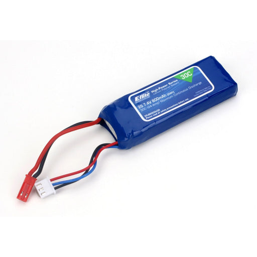EFLB8002SJ30 800mAh 2S 7.4V 30C LiPo, 18AWG JST