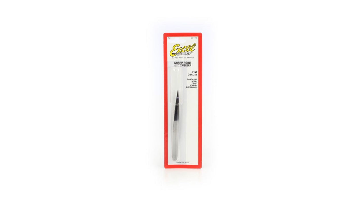 EXL30412 SS Tweezer,4-3/4" Sharp