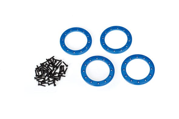 TRA8169X Traxxas Beadlock rings, Blue (1.9') (aluminum) (4)/ 2x10 CS (48)