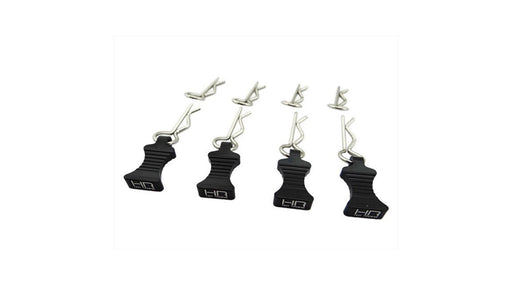 HRAAC03EZ01 1/10 Black Aluminum EZ Pulls (4) Body Clips (8)