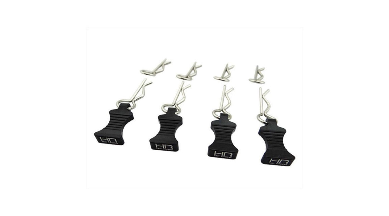 HRAAC03EZ01 1/10 Black Aluminum EZ Pulls (4) Body Clips (8)
