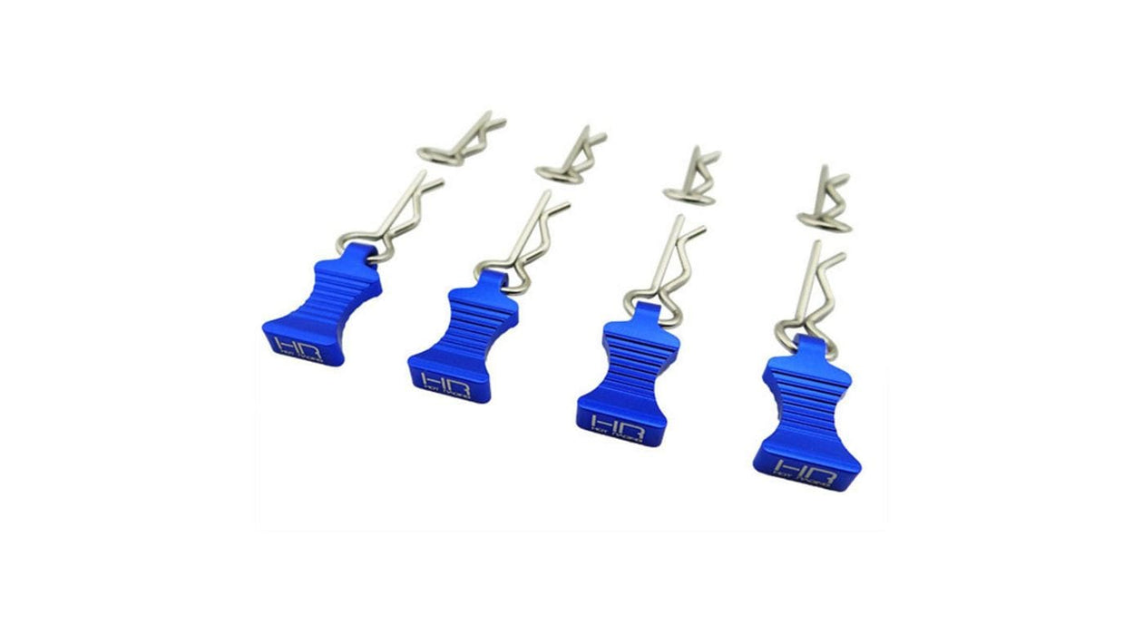 AC03EZ06 1/10 Blue Aluminum EZ Pulls (4) Body Clips (8)
