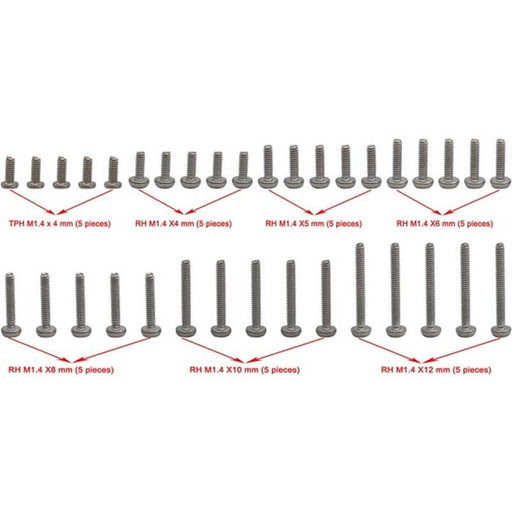 HRASXTF14MSS M1.4 Round Head Screw Set (35): SCX24