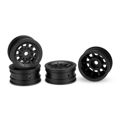 JCO3430B 1/24 Hazard Front/Rear 1.0" Wheels, Black (4): SCX24