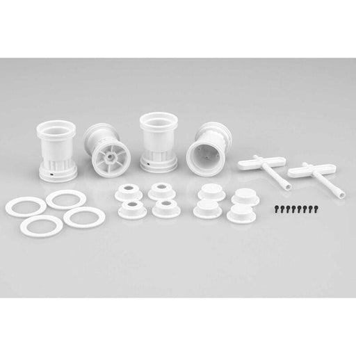 JCO3442W 1/24 Tribute Monster Truck Wheel with Accessories, White (4): SCX24, 1/24 Truck