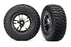 TRA6873T Traxxas Tires & wheels, assembled, glued (SCT Split-Spoke black chrome beadlock style wheels, BFGoodrich Mud-Terrain T/A KM2 tires, foam inserts) (2) (4WD f/r, 2WD rear) (TSM rated)