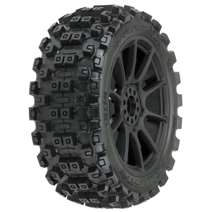 PRO906721 Badlands MX M2 1/8 MTD Mach 10 Black Wheels F/R