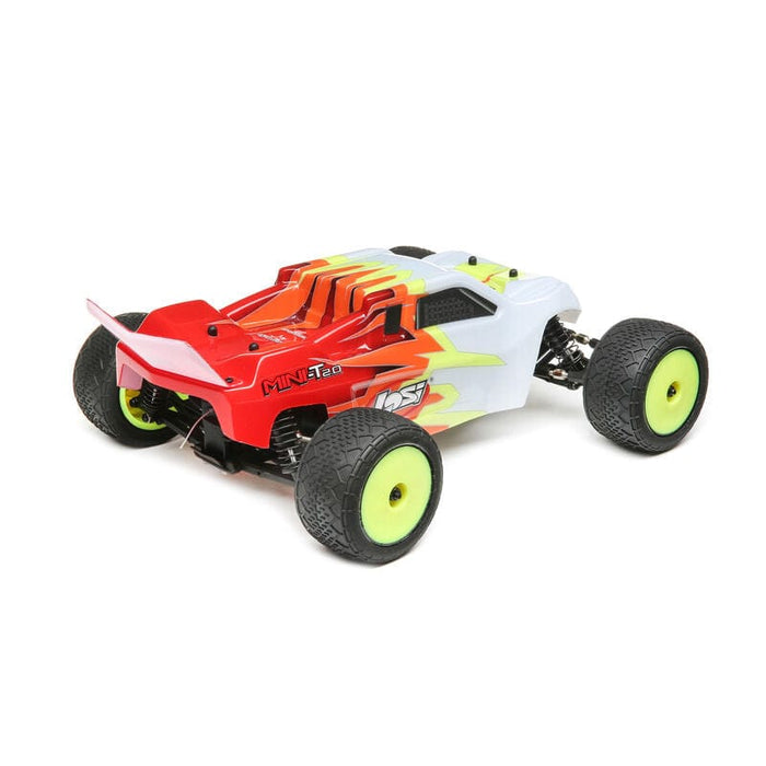 LOS01015T1 Mini-T 2.0 2WD Stadium Truck Brushed RTR, Red/White (FOR Extra battery ORDER #SPMX6502SH2)