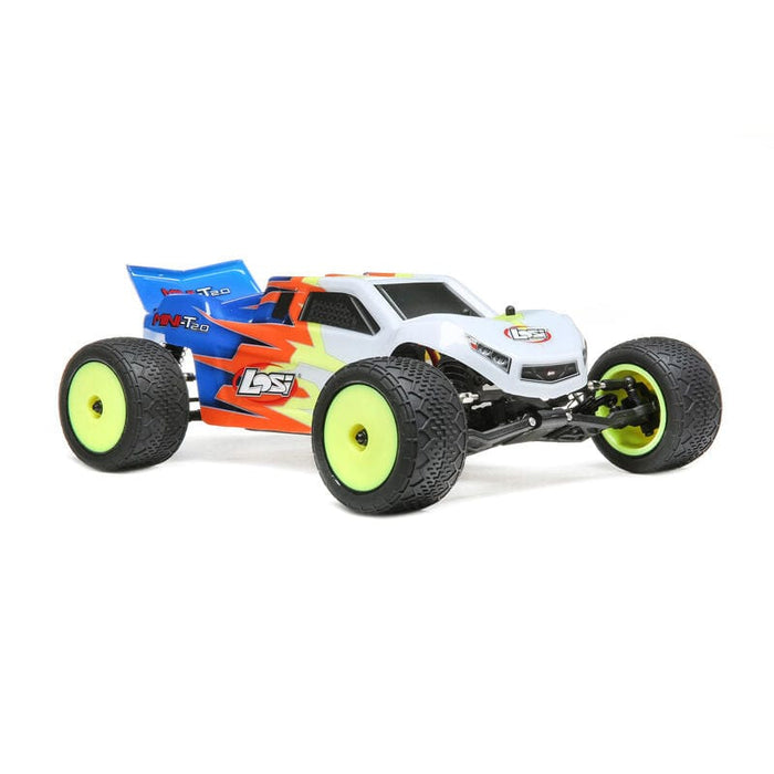 LOS01015T2 1/18 Mini-T 2.0 2WD Stadium Truck Brushed RTR, Blue/White (FOR Extra battery ORDER #SPMX6502SH2)