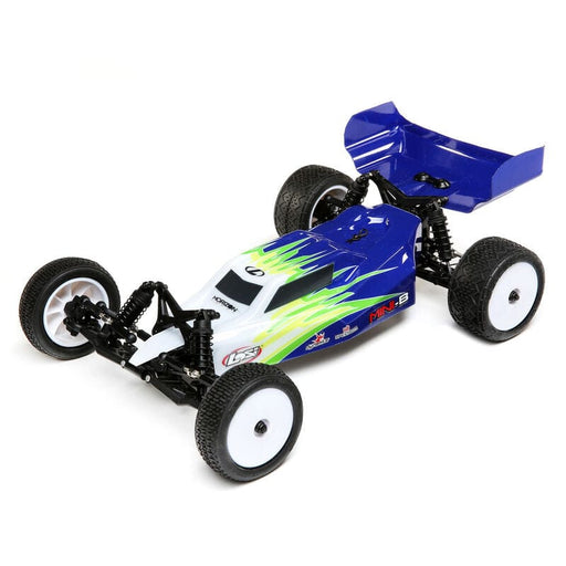 LOS01016T1 1/16 Mini-B Brushed RTR 2WD Buggy, Blue/White (FOR Extra battery ORDER  #SPMX6502SH2)
