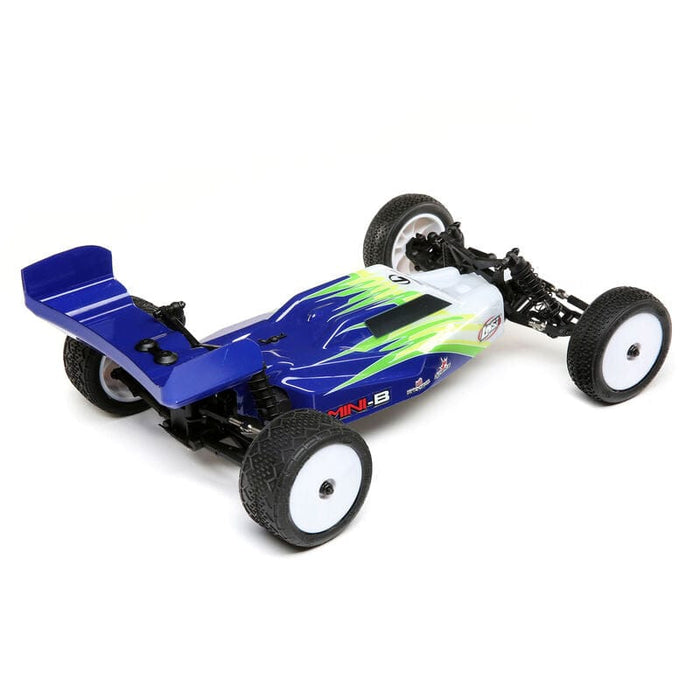 LOS01016T1 1/16 Mini-B Brushed RTR 2WD Buggy, Blue/White (FOR Extra battery ORDER  #SPMX6502SH2)