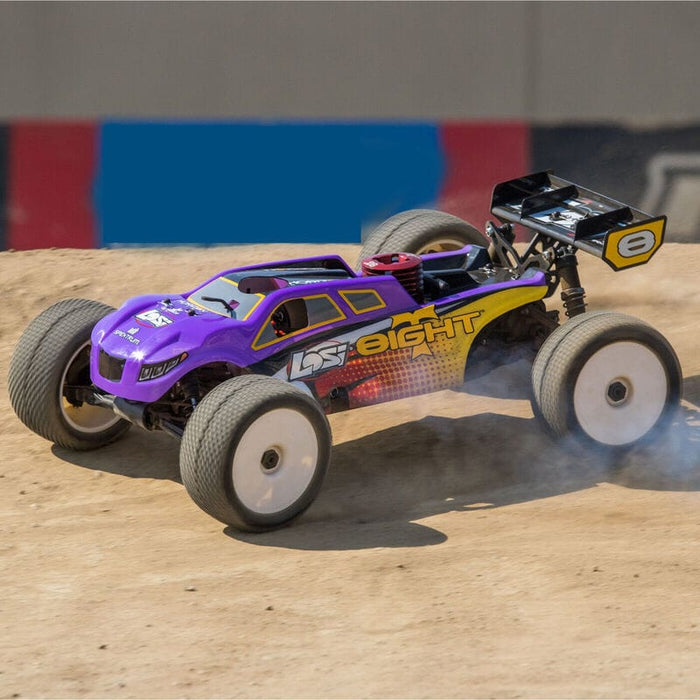 LOS04011V2 1/8 8IGHT-T 4WD Truggy Nitro RTR, Purple/Yellow