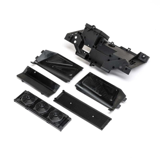 LOS231109 Rear Bulkhead, Fan Panel & Mud Guard: 1/10 Baja Rey 2.0