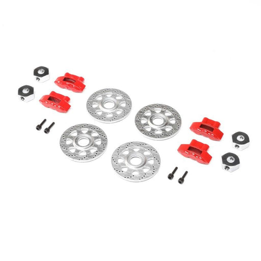 LOS232076 Brake Set w/Wheel Hex & Pin (4): RZR Rey