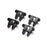 LOS344003 Aluminum Axle Shock Mount Black (4): TLR Tuned LMT