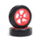 LOS41020 Rib Front Tire, Mounted, Red (2): Mini JRX2