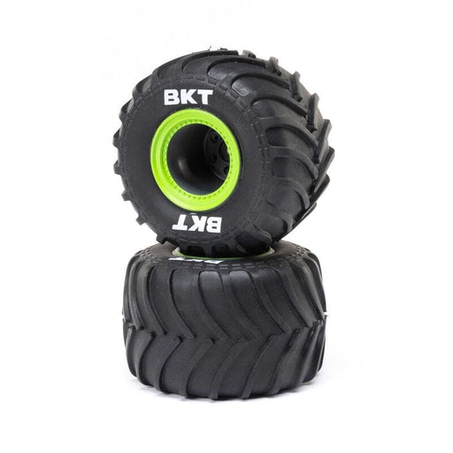 LOS41045 MT Tires,Green Beadlock, Premount(2): Mini LMT