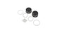 LOS45015  Wheel, Black; Beadlock, Silver (2): DBXL-E