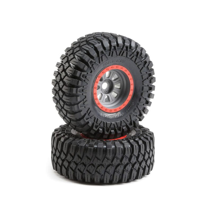 LOS45029 1/6 Maxxis Creepy Crawler LT Front/Rear 3.6 Pre-Mounted Tires, 20mm Hex (2): Super Rock Rey
