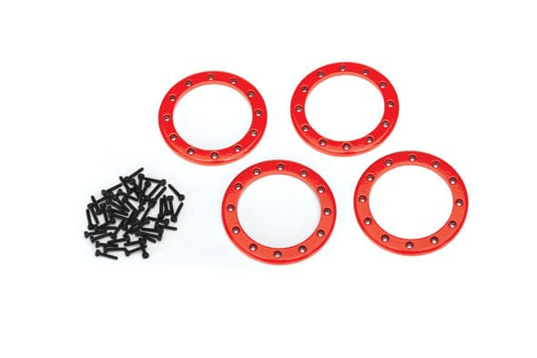 TRA8168R Traxxas Beadlock rings, red (2.2') (aluminum) (4)/ 2x10 CS (48)