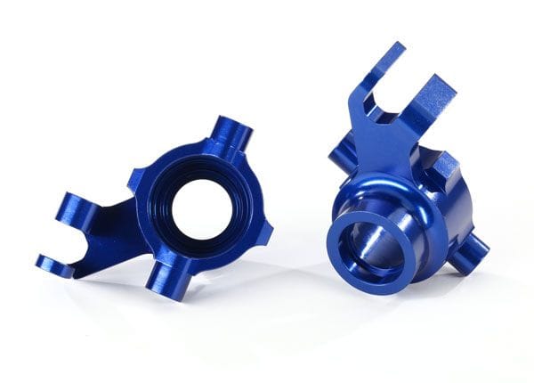 TRA8937X Traxxas Steering blocks, 6061-T6 aluminum (blue-anodized), left & right