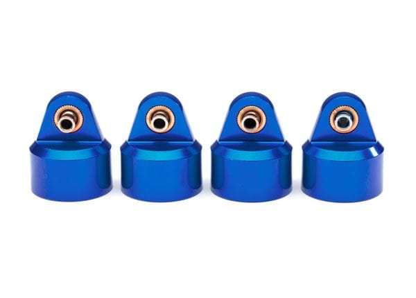 TRA8964X Traxxas Shock caps, aluminum (blue-anodized), GT-Maxx shocks (4)