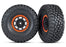 TRA8472 Traxxas Tires and wheels, assembled, glued (Desert Racer wheels, black with orange beadlock, BFGoodrich Baja KR3 tires) (2)