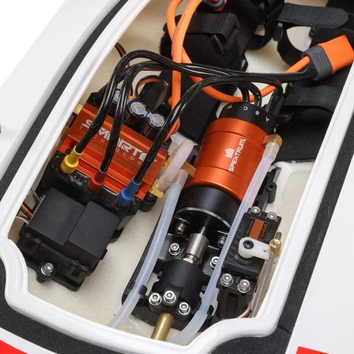 PRB08037T2 Impulse 32" Brushless Deep-V RTR with Smart, White/Red ***YOU will need this part #SPMX50003S100H5(two 3s lipo)and #SPMXC2000   to run this Boat