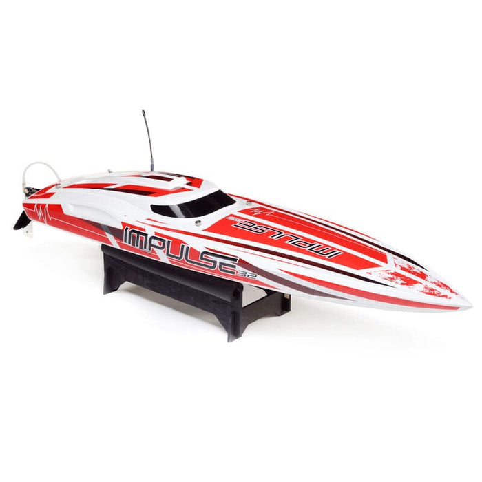 PRB08037T2 Impulse 32" Brushless Deep-V RTR with Smart, White/Red ***YOU will need this part #SPMX50003S100H5(two 3s lipo)and #SPMXC2000   to run this Boat